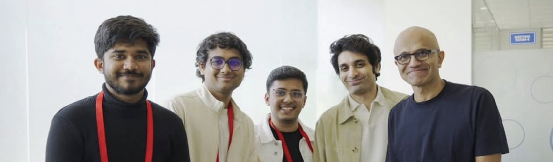 Sagar Amruth with Satya Nadella, CEO of Microsoft